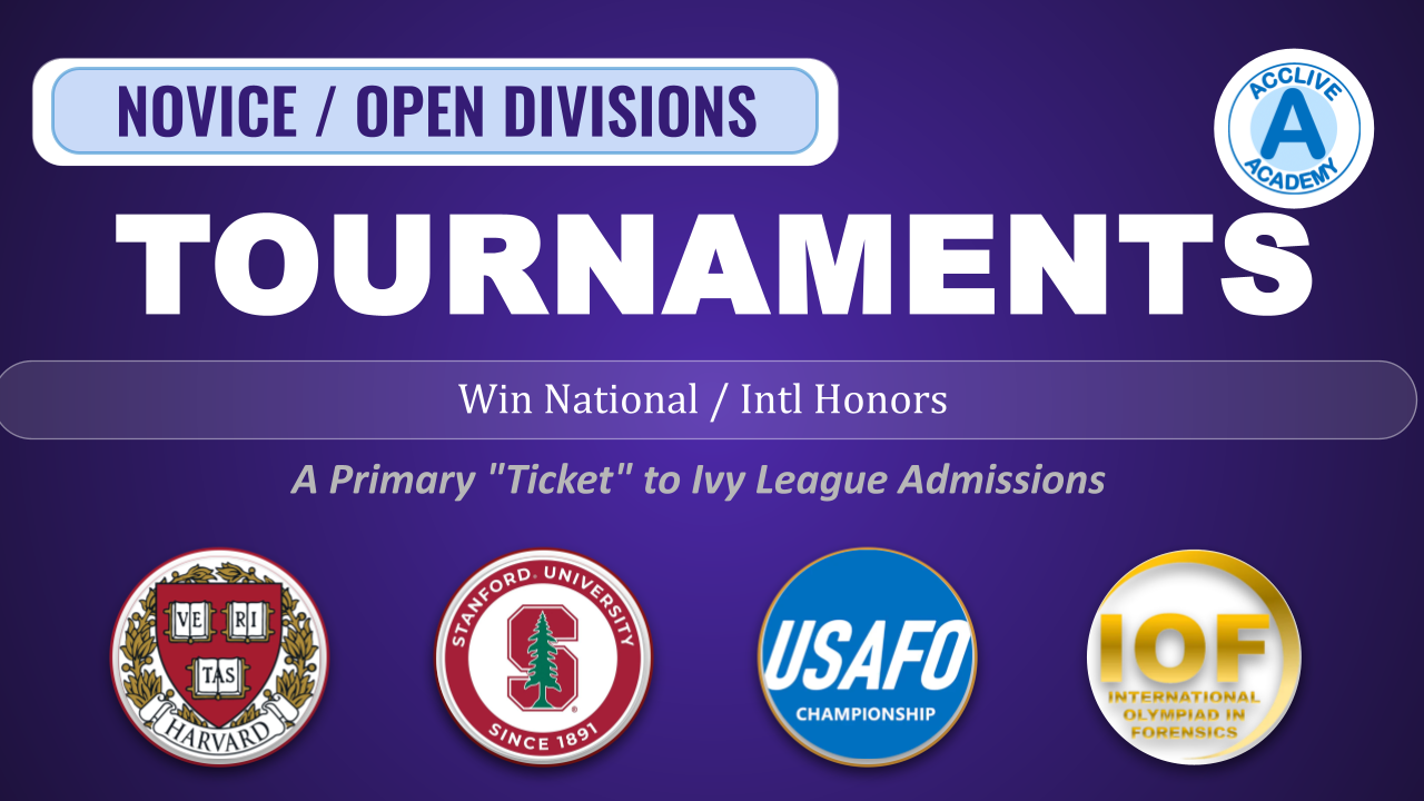 Aug Debate & Speech Tournaments - Enroll Early for Partner Matching [Deadline: 8/3]
