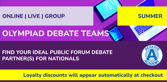[Loyalty Discounts Deadline: 4/20/2026] Summer Olympiad Debate Teams + 6% Rewards