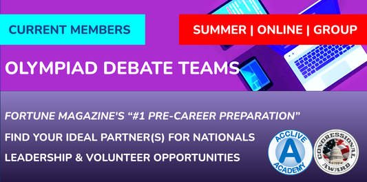 [Discount Deadline: 5/14/2026] Summer Olympiad Debate Teams + 6% Rewards