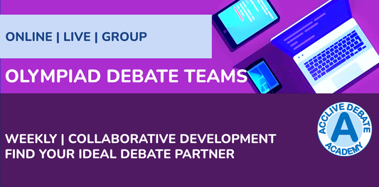 [DE8LNW | Group] Sunday Olympiad Debate Teams — Winter 2026 (1/18–4/25) + $50 Tournament Credit